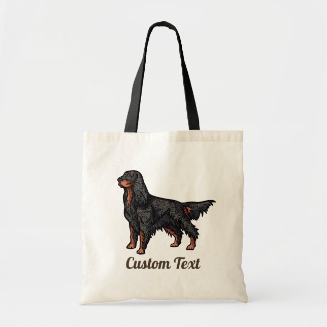 Gordon Setter Illustration Tote Bag Tygkasse (Framsidan)