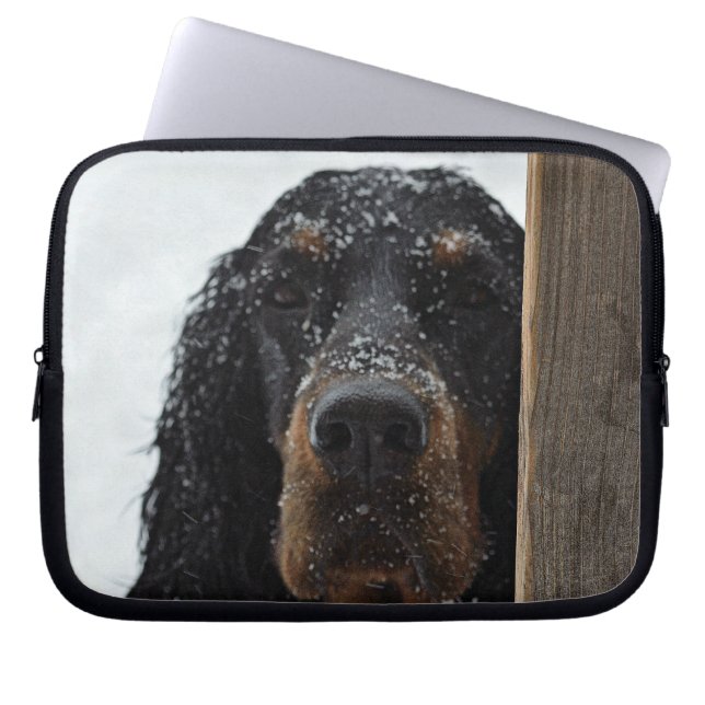 Gordon Setter in Winter Laptop Computer Sleeve (Framsidan)