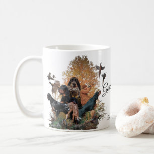 Gordon Setter, jaktsäsongen Wood Wall Art Kaffemugg