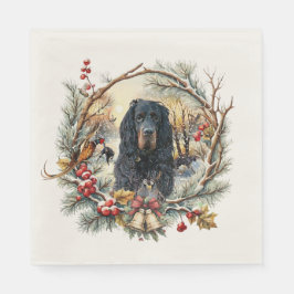 Gordon Setter Julglädje – Säsongsbetonad hundkonst Pappersservett