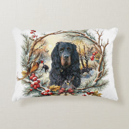 Gordon Setter Julglädje – Säsongsbetonad hundkonst Prydnadskudde