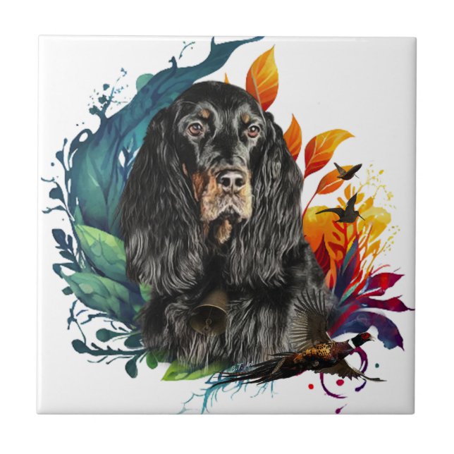 Gordon Setter Kakelplatta (Framsidan)
