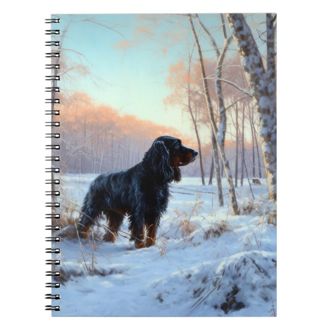 Gordon Setter Låt det snöa jul Anteckningsbok (Framsidan)