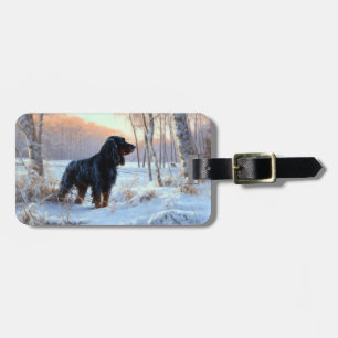 Gordon Setter Låt det snöa jul Bagagebricka