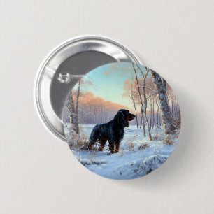 Gordon Setter Låt det snöa Jul Knapp