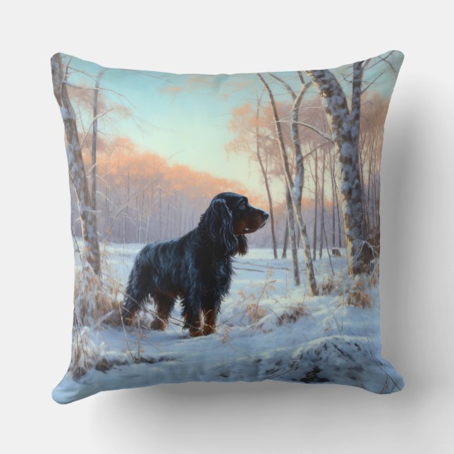 Gordon Setter Låt det snöa jul Kudde (Baksida)