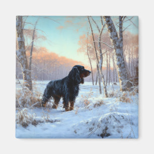 Gordon Setter Låt det snöa Jul Magnet
