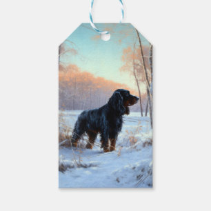 Gordon Setter Låt det snöa Jul Presentetikett