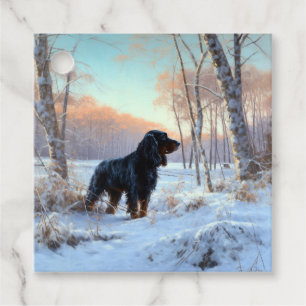 Gordon Setter Let It Snow Jul Gåvor Etiketter
