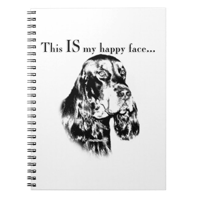 Gordon Setter Lycklig Ansikte Anteckningsbok (Framsidan)