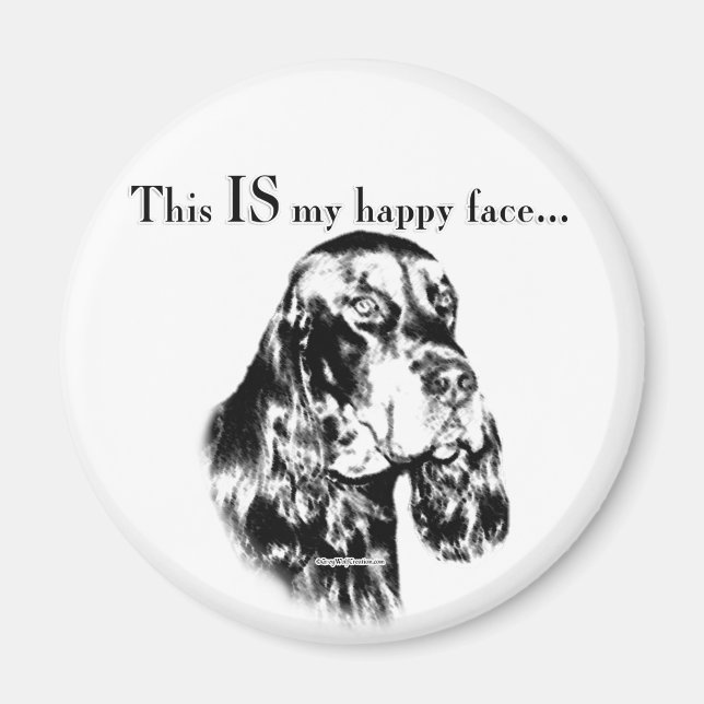 Gordon Setter Lycklig Ansikte Magnet (Framsidan)