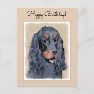Gordon Setter-målning - Söt originell hundkonst Vykort
