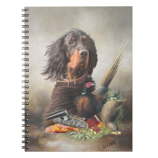 Gordon setter med fasaner, Art Anteckningsbok (Framsidan)