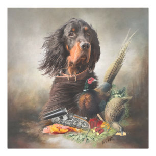 Gordon setter med fasaner, Art Fototryck