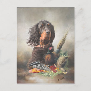 Gordon setter med fasaner, Art Helg Vykort