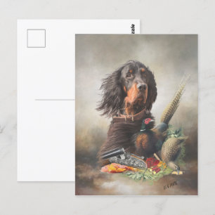 Gordon setter med fasaner, Art Vykort