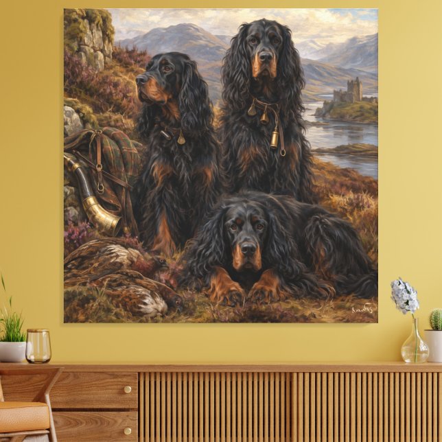 Gordon setter med fasaner, konst      canvastryck (Insitu (Vardagsrum))