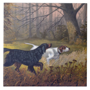 Gordon Setter on Point Kakelplatta