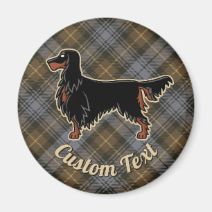Gordon Setter över Weasted Gordon Tartan Magnet