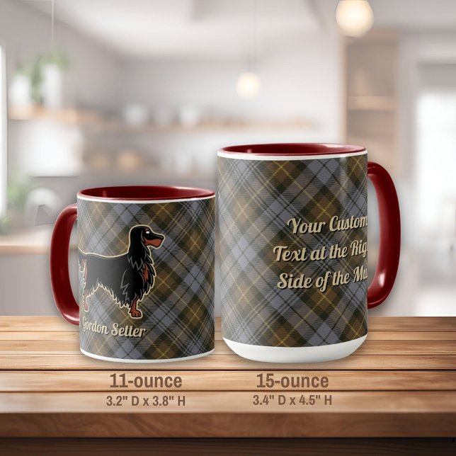 Gordon Setter över Weasted Gordon Tartan Mugg (Skapare uppladdad)
