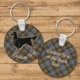 Gordon Setter över Weasted Gordon Tartan Nyckelring