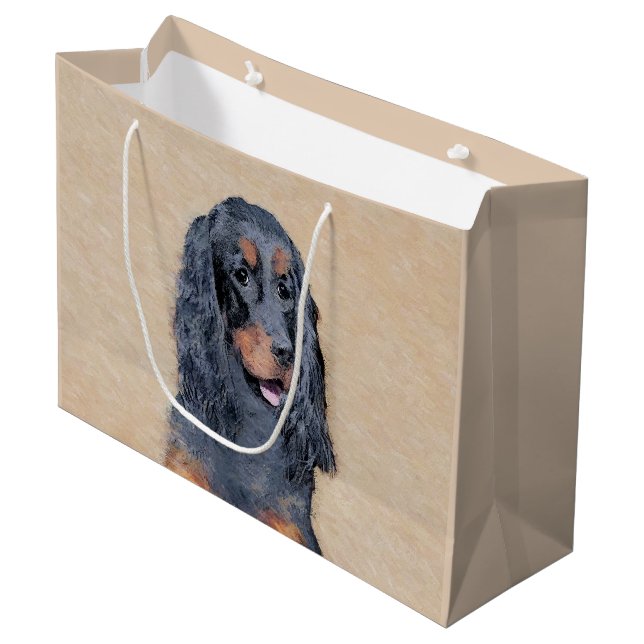 Gordon Setter Painting - Cute Original Hund Art (Framsidan Vinklad)