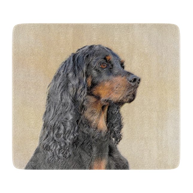 Gordon Setter Painting - Cute Original Hund Art (Framsidan)