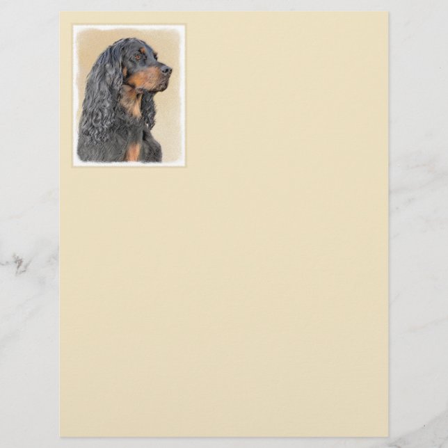 Gordon Setter Painting - Cute Original Hund Art (Framsida)