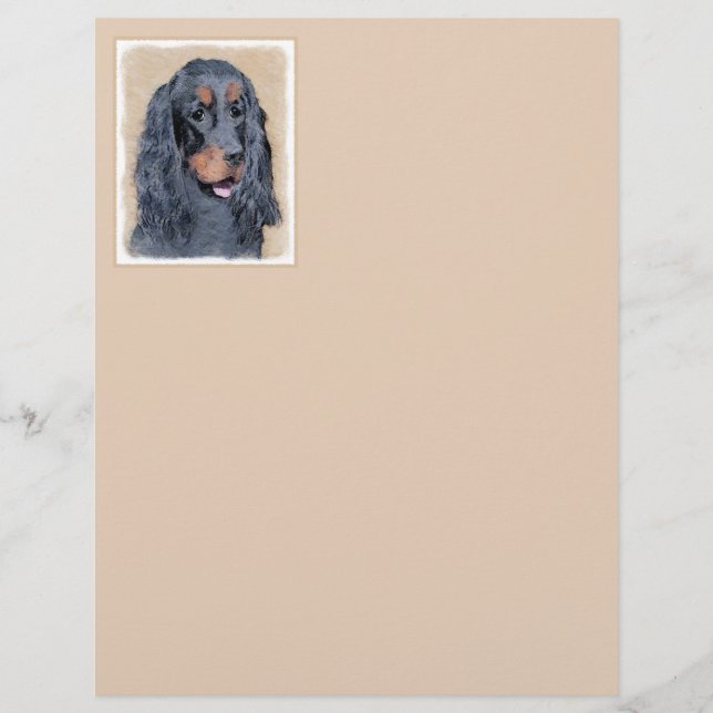 Gordon Setter Painting - Cute Original Hund Art (Framsida)