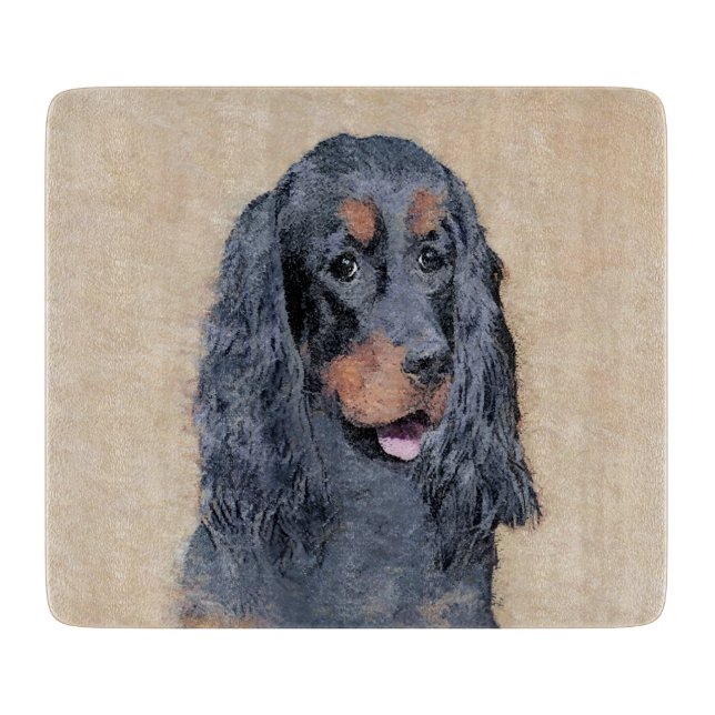 Gordon Setter Painting - Cute Original Hund Art (Framsidan)