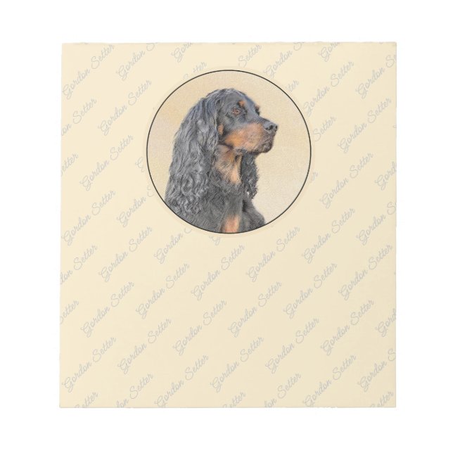 Gordon Setter Painting - Cute Original Hund Art Anteckningsblock (Framsida)