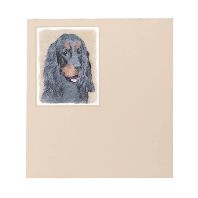 Gordon Setter Painting - Cute Original Hund Art Anteckningsblock (Framsida)