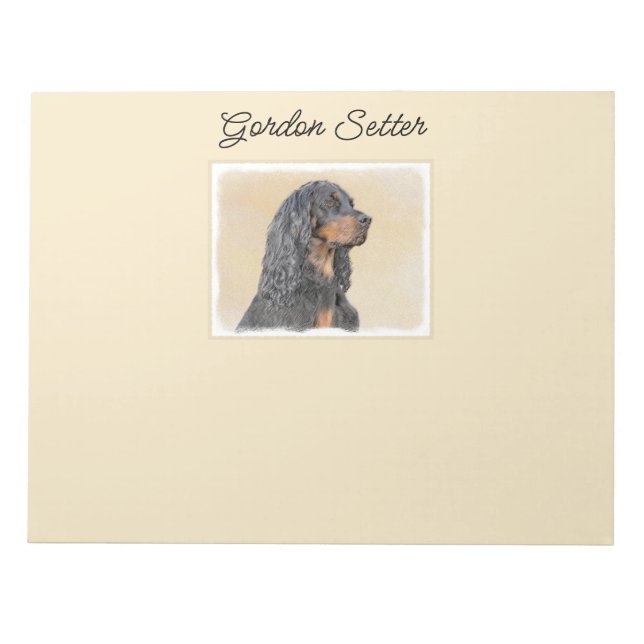 Gordon Setter Painting - Cute Original Hund Art Anteckningsblock (Framsida)