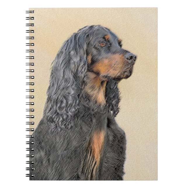 Gordon Setter Painting - Cute Original Hund Art Anteckningsbok (Framsidan)