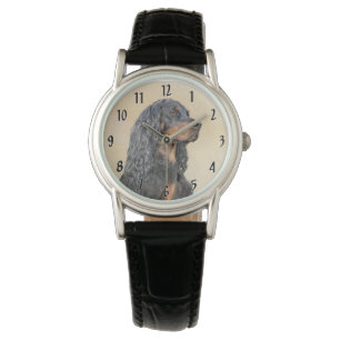 Gordon Setter Painting - Cute Original Hund Art Armbandsur