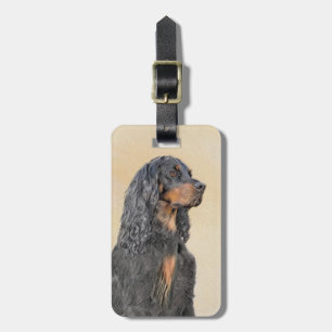 Gordon Setter Painting - Cute Original Hund Art Bagagebricka