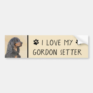 Gordon Setter Painting - Cute Original Hund Art Bildekal