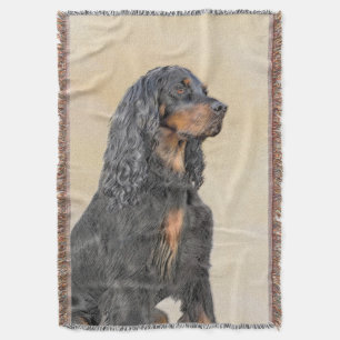 Gordon Setter Painting - Cute Original Hund Art Filt