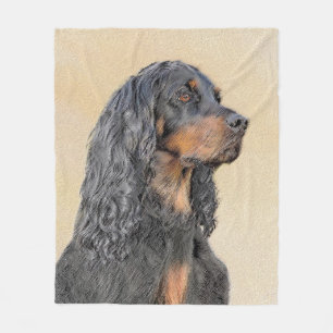 Gordon Setter Painting - Cute Original Hund Art Fleecefilt