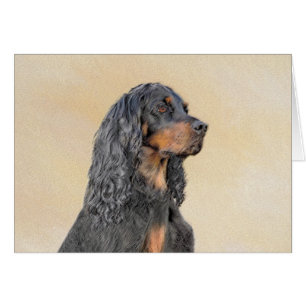 Gordon Setter Painting - Cute Original Hund Art Hälsningskort