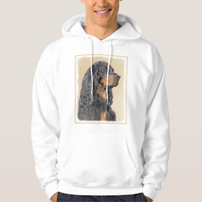 Gordon Setter Painting - Cute Original Hund Art Hoodie (Framsida)