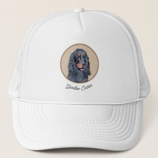 Gordon Setter Painting - Cute Original Hund Art Keps (Framsida)