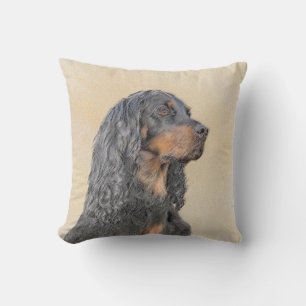 Gordon Setter Painting - Cute Original Hund Art Kudde