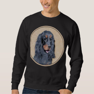 Gordon Setter Painting - Cute Original Hund Art Lång Ärmad Tröja