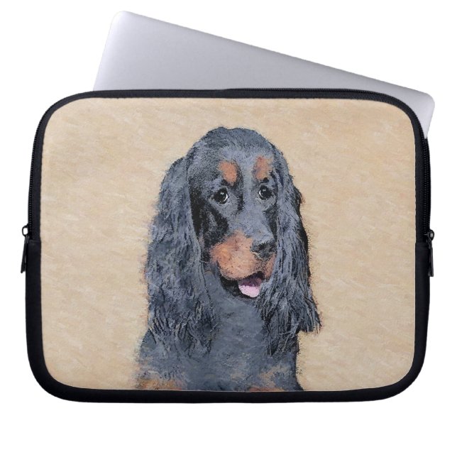 Gordon Setter Painting - Cute Original Hund Art Laptop Fodral (Framsidan)