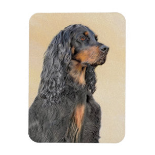 Gordon Setter Painting - Cute Original Hund Art Magnet