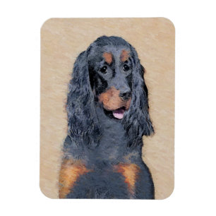Gordon Setter Painting - Cute Original Hund Art Magnet