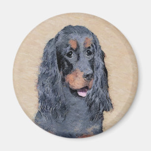 Gordon Setter Painting - Cute Original Hund Art Magnet