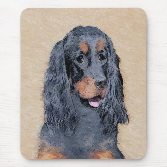 Gordon Setter Painting - Cute Original Hund Art Musmatta (Framsidan)