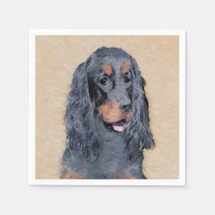 Gordon Setter Painting - Cute Original Hund Art Pappersservett